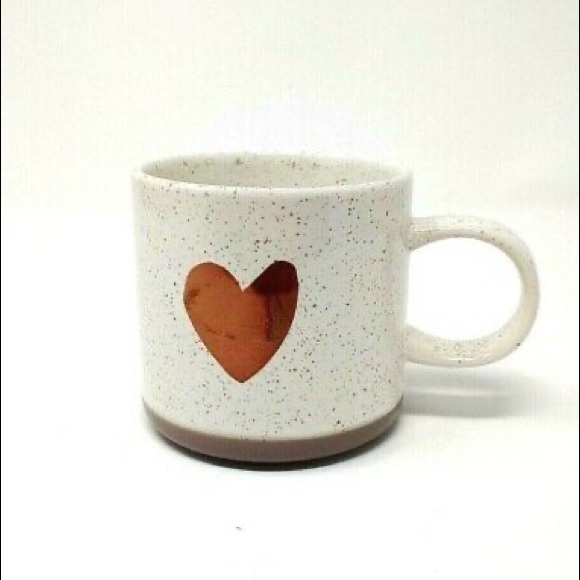 STARBUCKS HEART MUG METALLIC ROSE GOLD COFFEE TEA